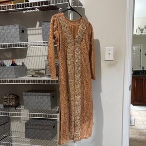 Pakistani Indian Elegant Lace Long Sleeve Dress perfect for any occasion.